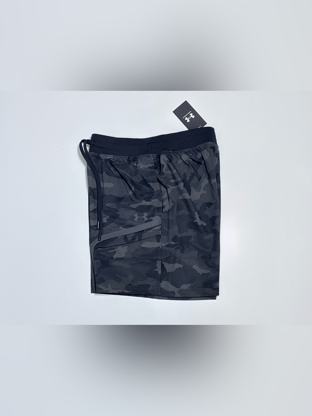 Under Armour Men’s Black & Charcoal Camo Athletic Shorts